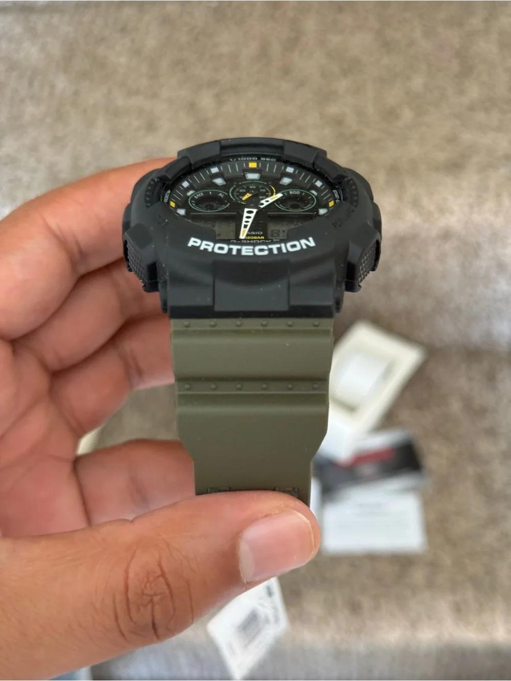 G-Shock Men's Casio Black & Olive Analog Digital Watch